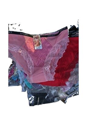 Sporto Pink Lace-Trim Bikini Briefs